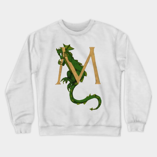 Green Dragon Letter M 2023 Crewneck Sweatshirt by Donnahuntriss
